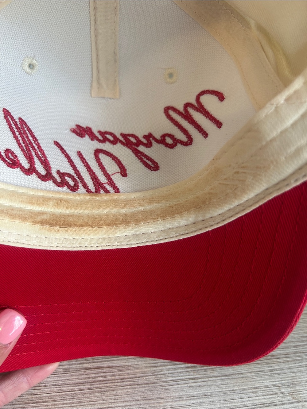 Morgan Wallen Two-Tone Red and Cream Trucker Hat - Picture 3 of 3
